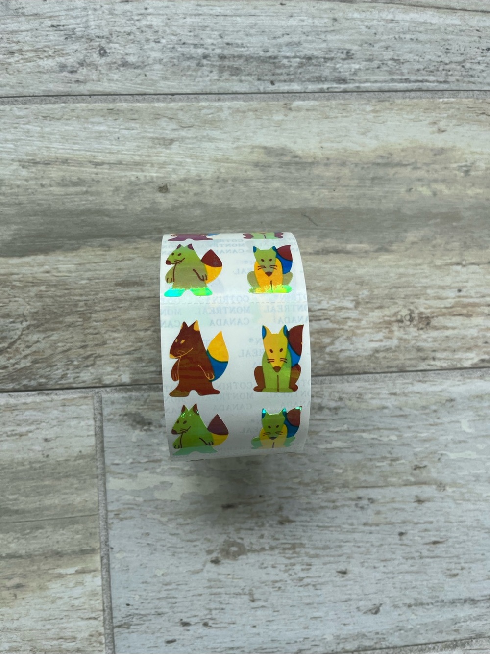 Colorful Fox Small Pet Sticker Roll - Multicolor